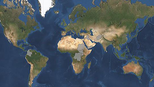 Waar werkt War Child - landen - wereldwijd - kaart