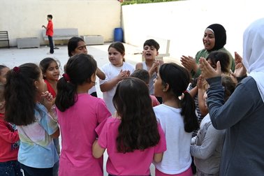 Children participating in War Child recreational activities in Lebanon